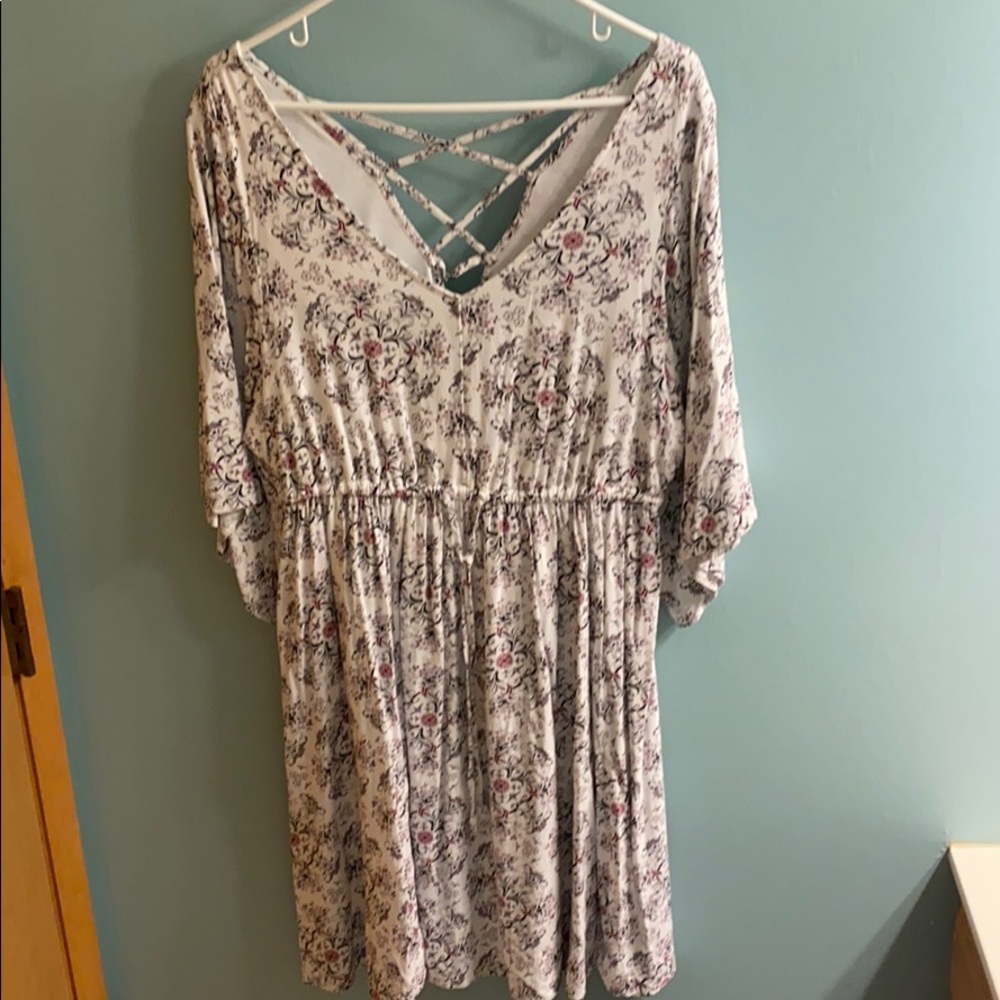 Super cute white and pink printed dress